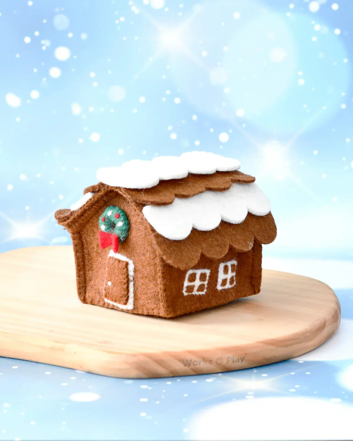 Felt Gingerbread House | Green Wreath