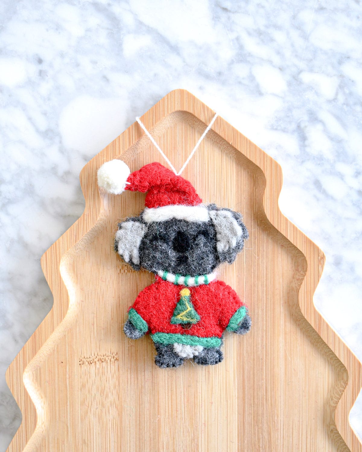 Felt Christmas Koala in Sweater Ornament