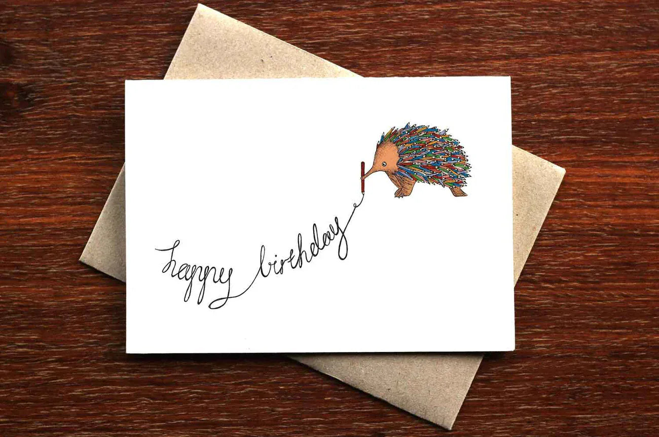 Birthday Card | Colouring Echidna