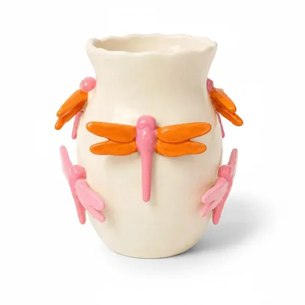 Dragon Fly Vase | Pink + Orange