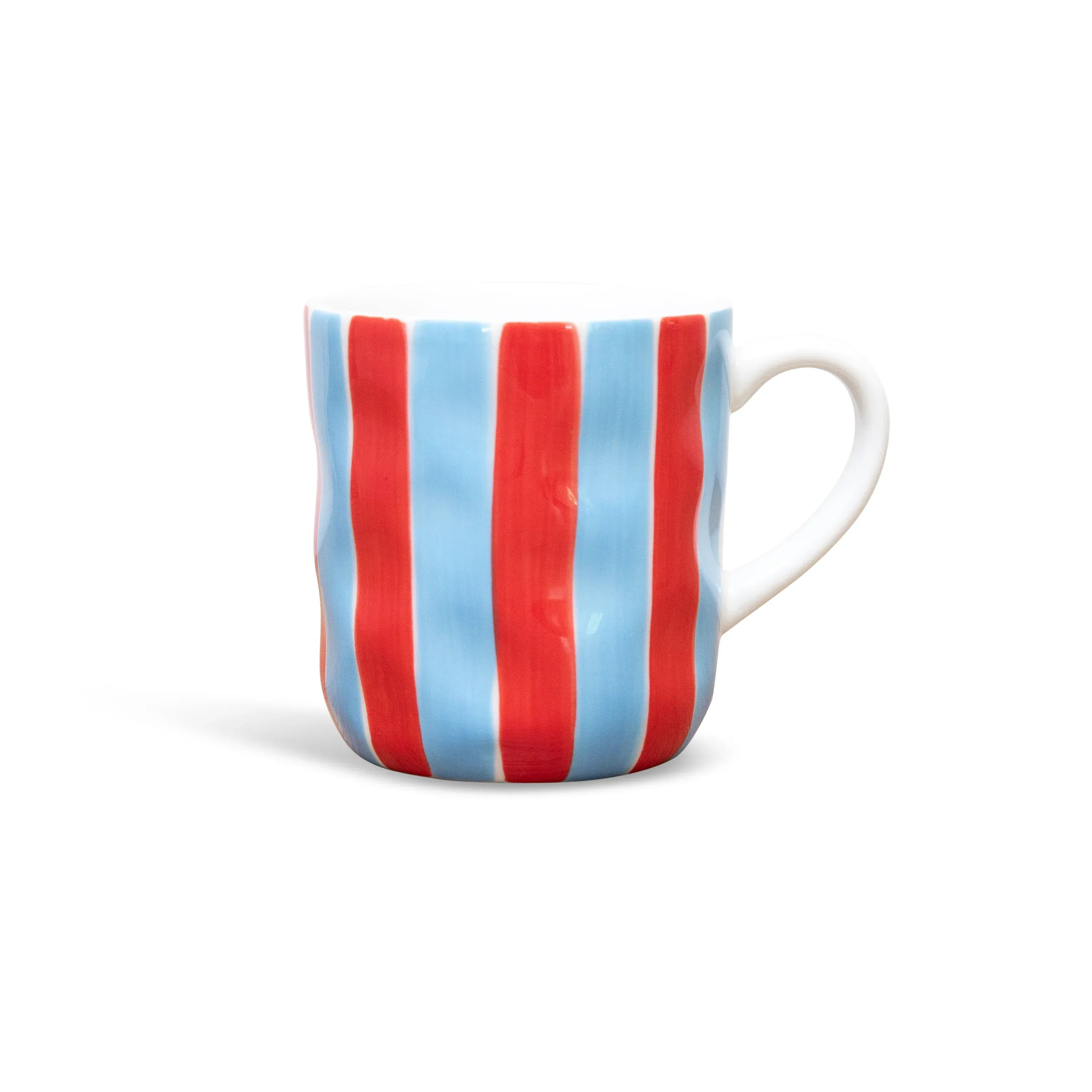 Mug | Cornflower Blue + Red Stripe