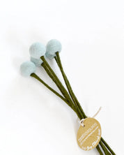 Felt Light Blue Billy Buttons | Set of 5 Stems
