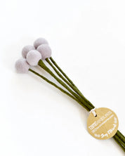 Felt Light Purple Billy Buttons | Set of 5 Stems