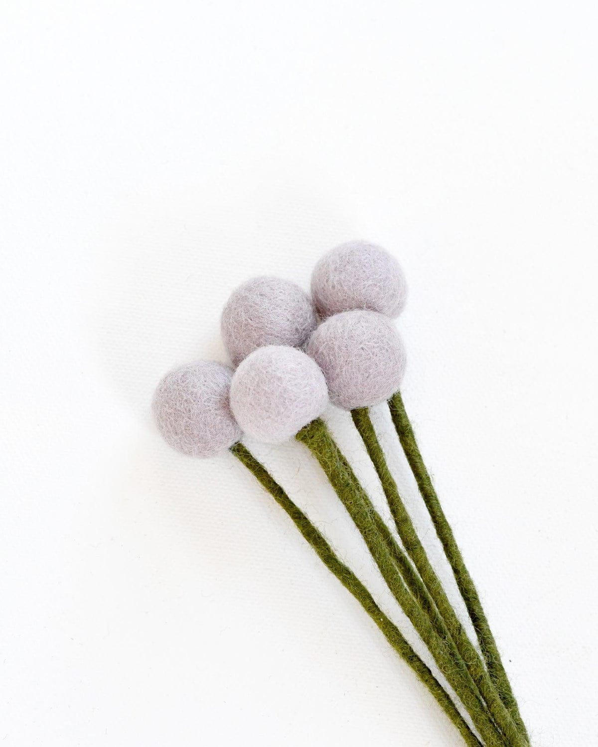 Felt Light Purple Billy Buttons | Set of 5 Stems