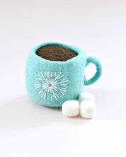 Felt Hot Chocolate Cacao with Marshmallows | Blue Cup