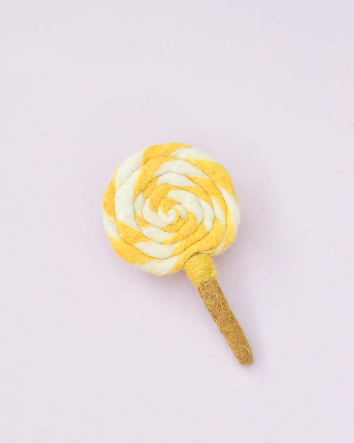 Felt Yellow and White Swirl Lollipop