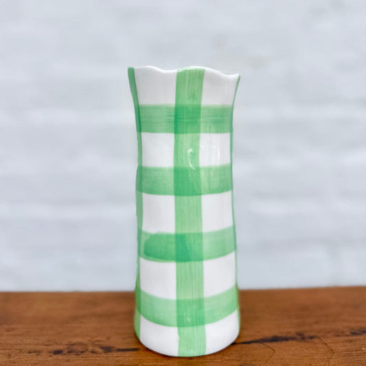 Small Vase | Mint Gingham