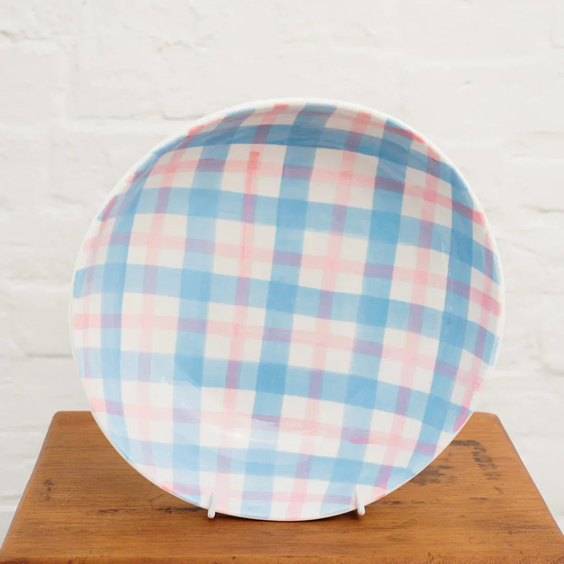 Salad Bowl | Pink + Blue Gingham