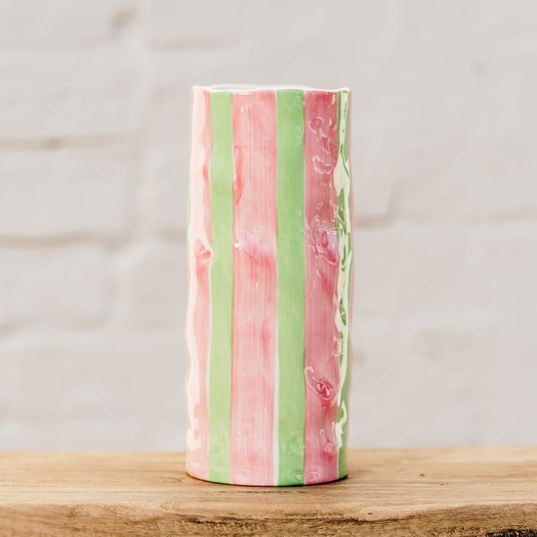 pink and green vase