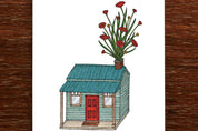 Housewarming Card | House with Flowers