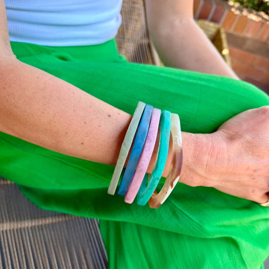 Geo Resin Stacking Bangle
