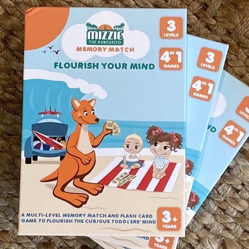 Mizzie Memory Match | 4-In-1 Flash Card Game Set