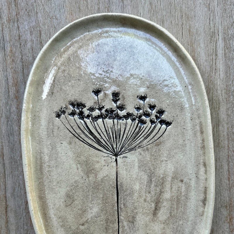 White Raku Oval Plate - Bishop&