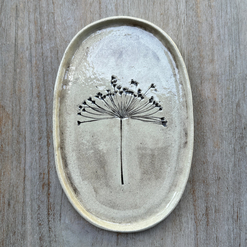 White Raku Oval Plate - Bishop&