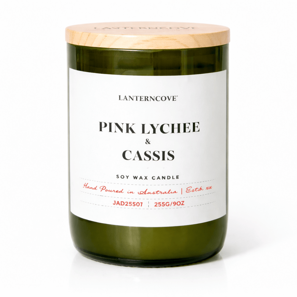 Jade 9oz Glass Candle | Pink Lychee + Cassis