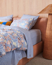 Seaside Stripe Organic Cotton Fitted Sheet | Queen