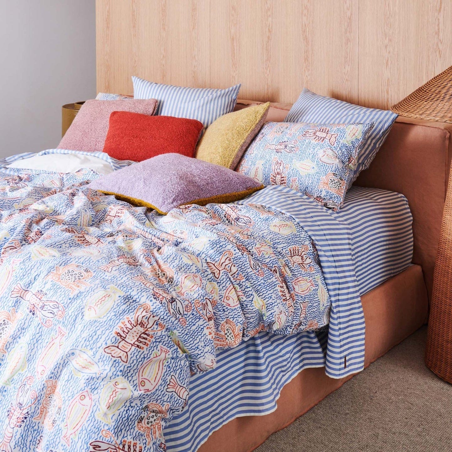 Seaside Stripe Organic Cotton Fitted Sheet