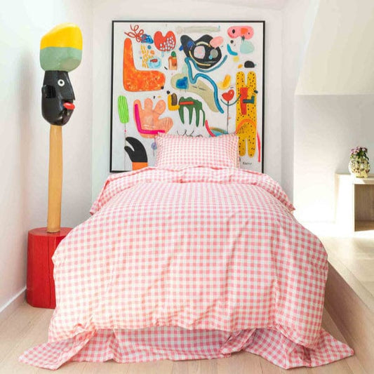 Gingham Candy Organic Cotton Sheet King Single