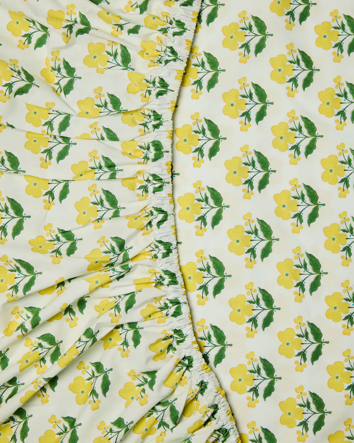 Kip&Co x Anna Spiro Indian Summer Yellow Organic Cotton Fitted Sheet