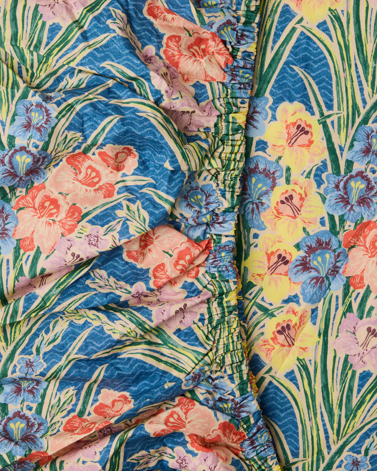 Kip&Co x Anna Spiro Gladiolus Organic Cotton Fitted Sheet | Queen