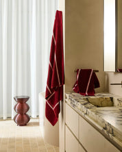 Ruby Rose Stripe Bamboo Terry Bath Towel