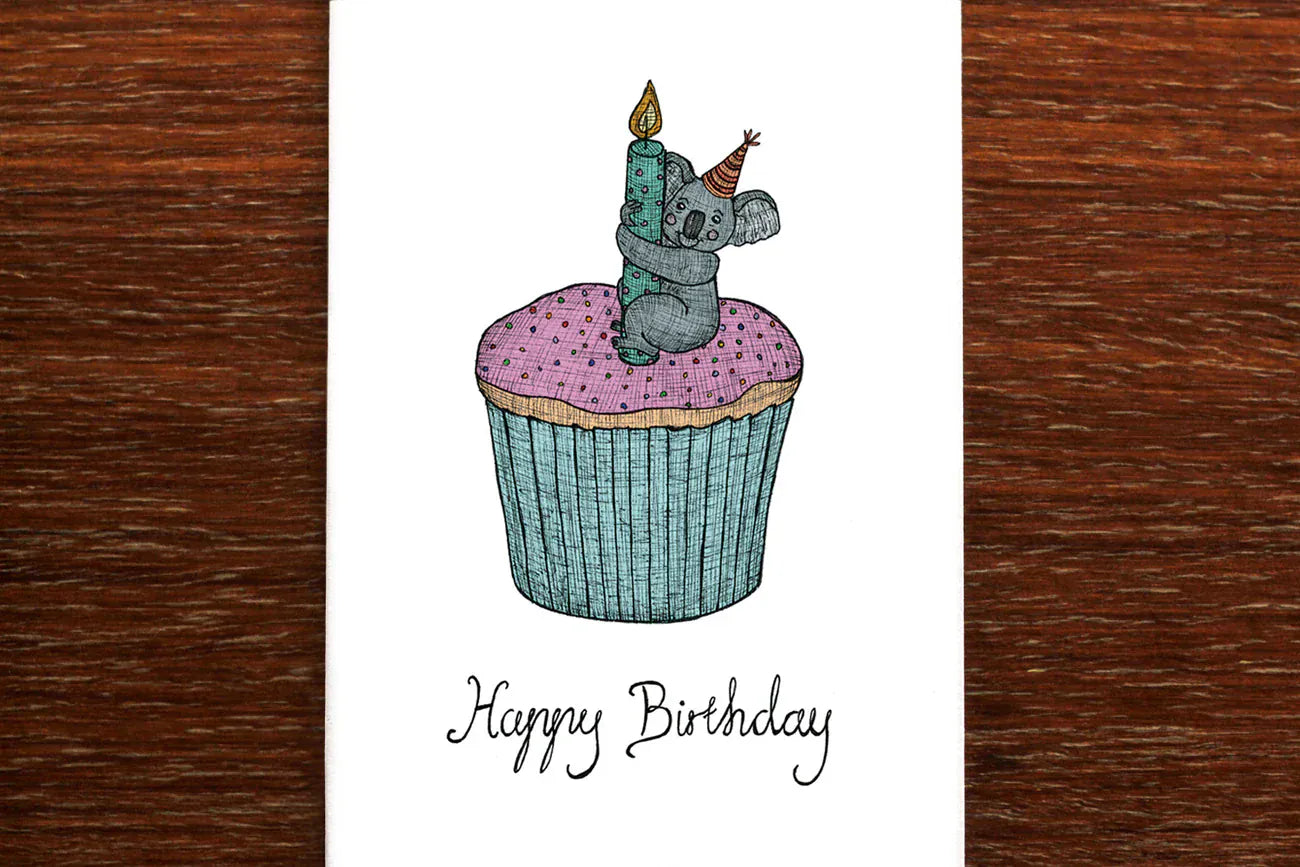 Birthday Card | Koala Cupcake