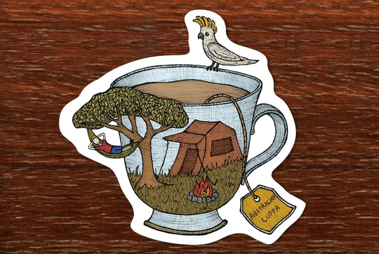 Camping Teacup Magnet