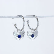 love lunamei moon gazer earrings silver lapis lazui
