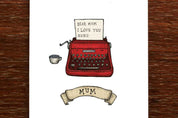 Mothers Day Card | Mum Typewriter