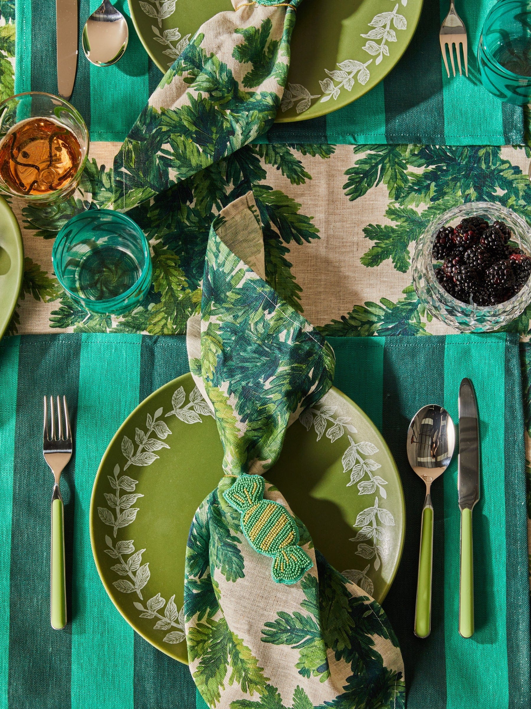 Festive Foliage Green Napkins | Set of 4