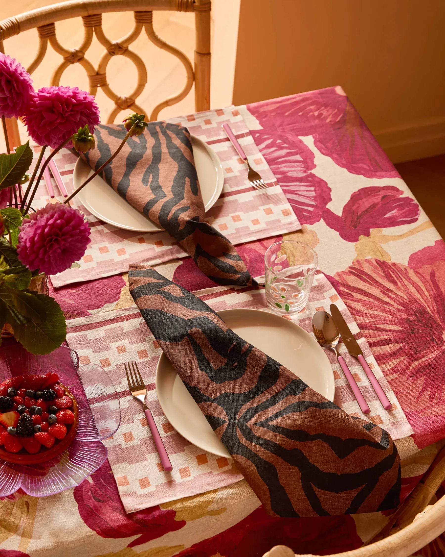 Zebra Chocolate Napkins | Set of 4