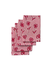 Poppies Napkins White Linen | Set of 4