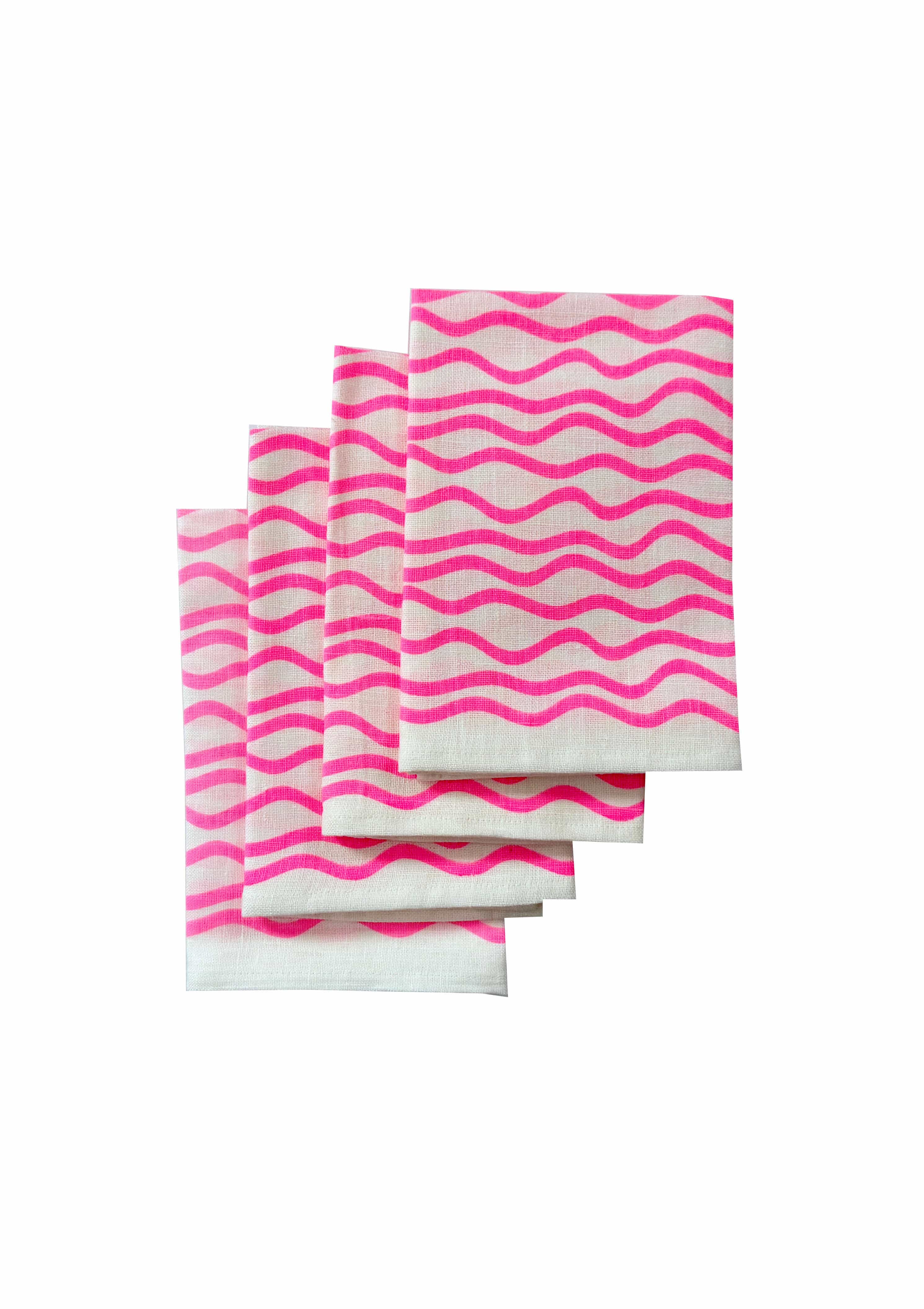 Wiggly Stripe Napkins | Off-White Linen
