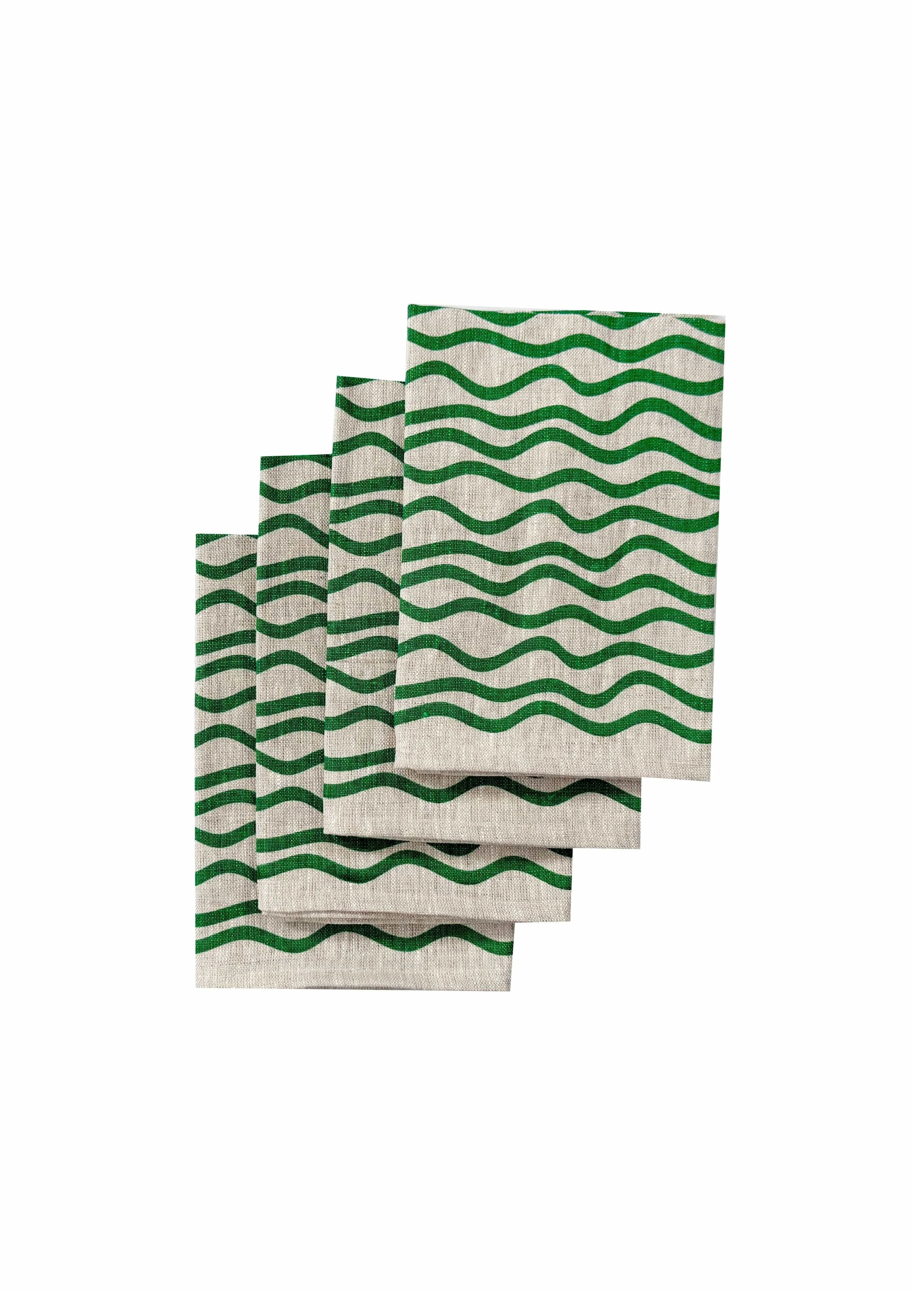 Wiggly Stripe Napkins | Natural Linen