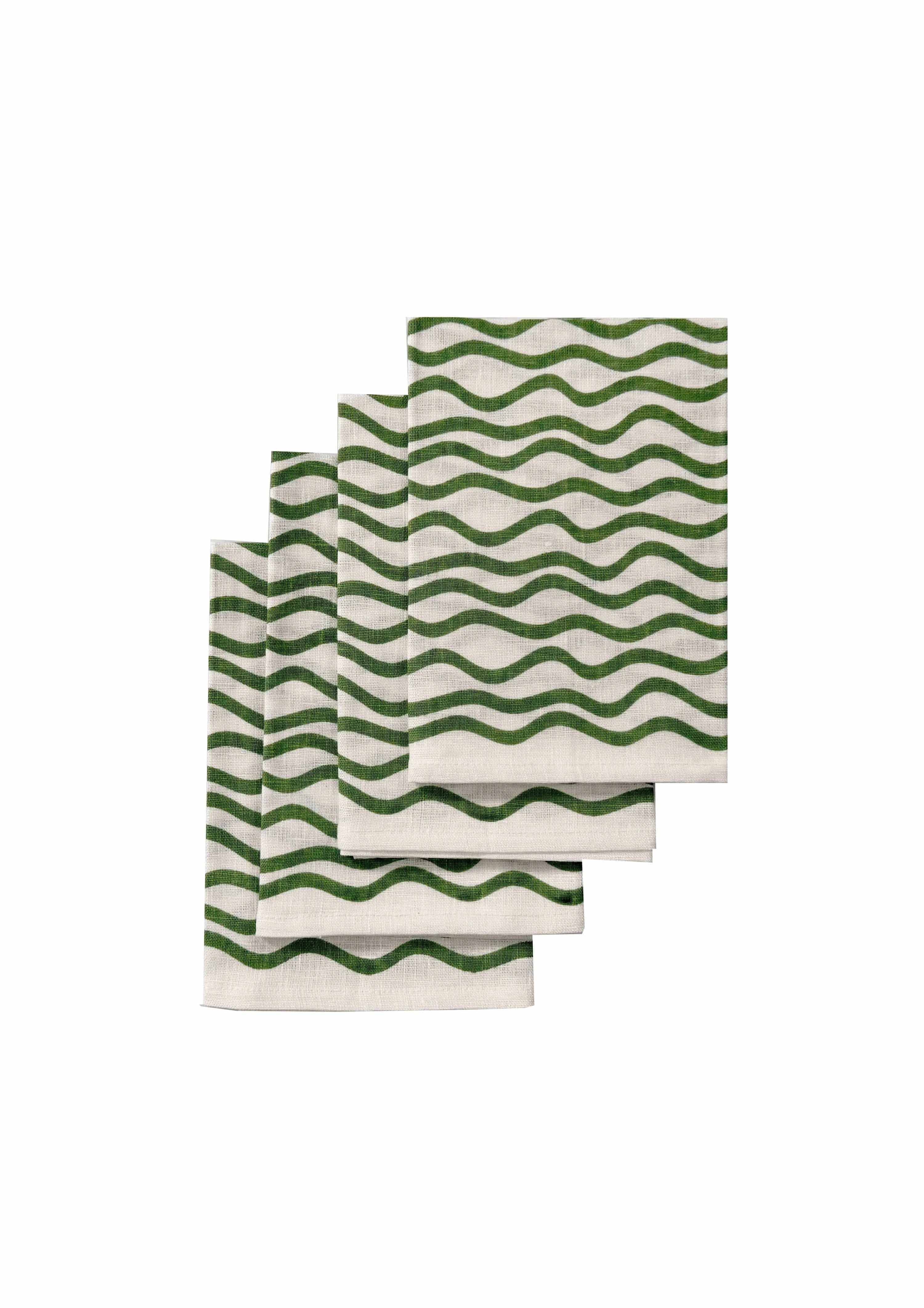 Wiggly Stripe Napkins | Off-White Linen