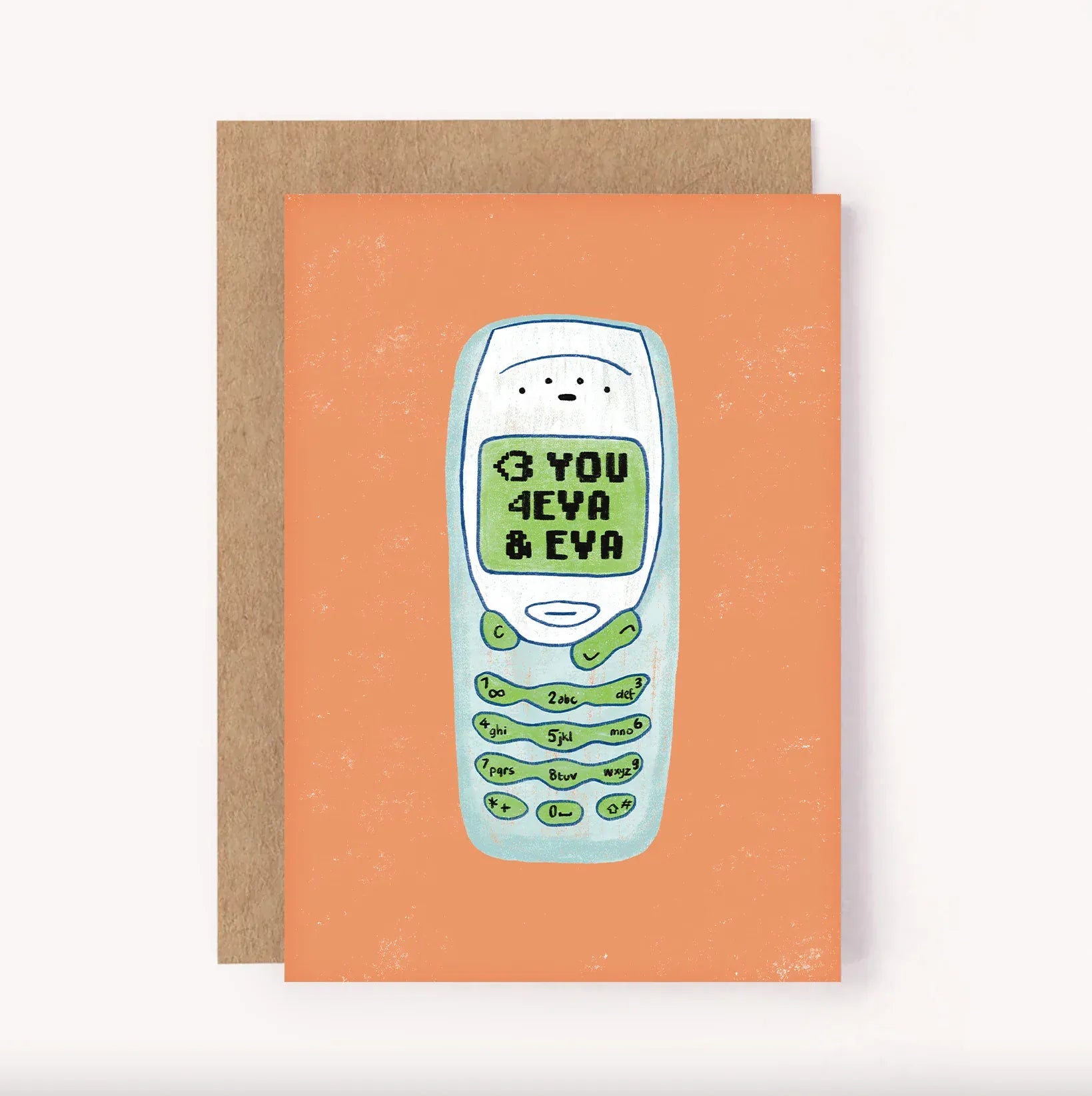 Love You 00's Phone | Valentine's Day Card