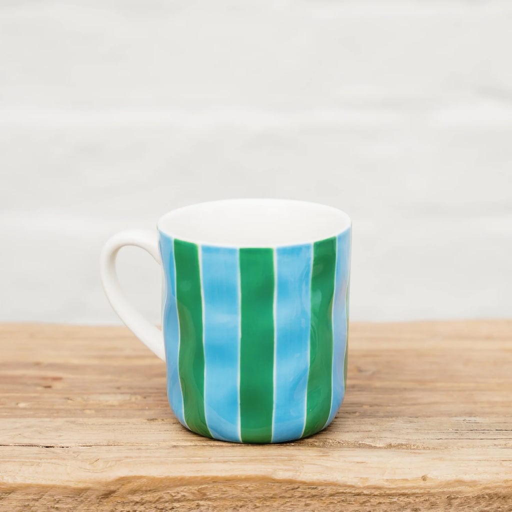 Mug | Green + Cornflower Stripe