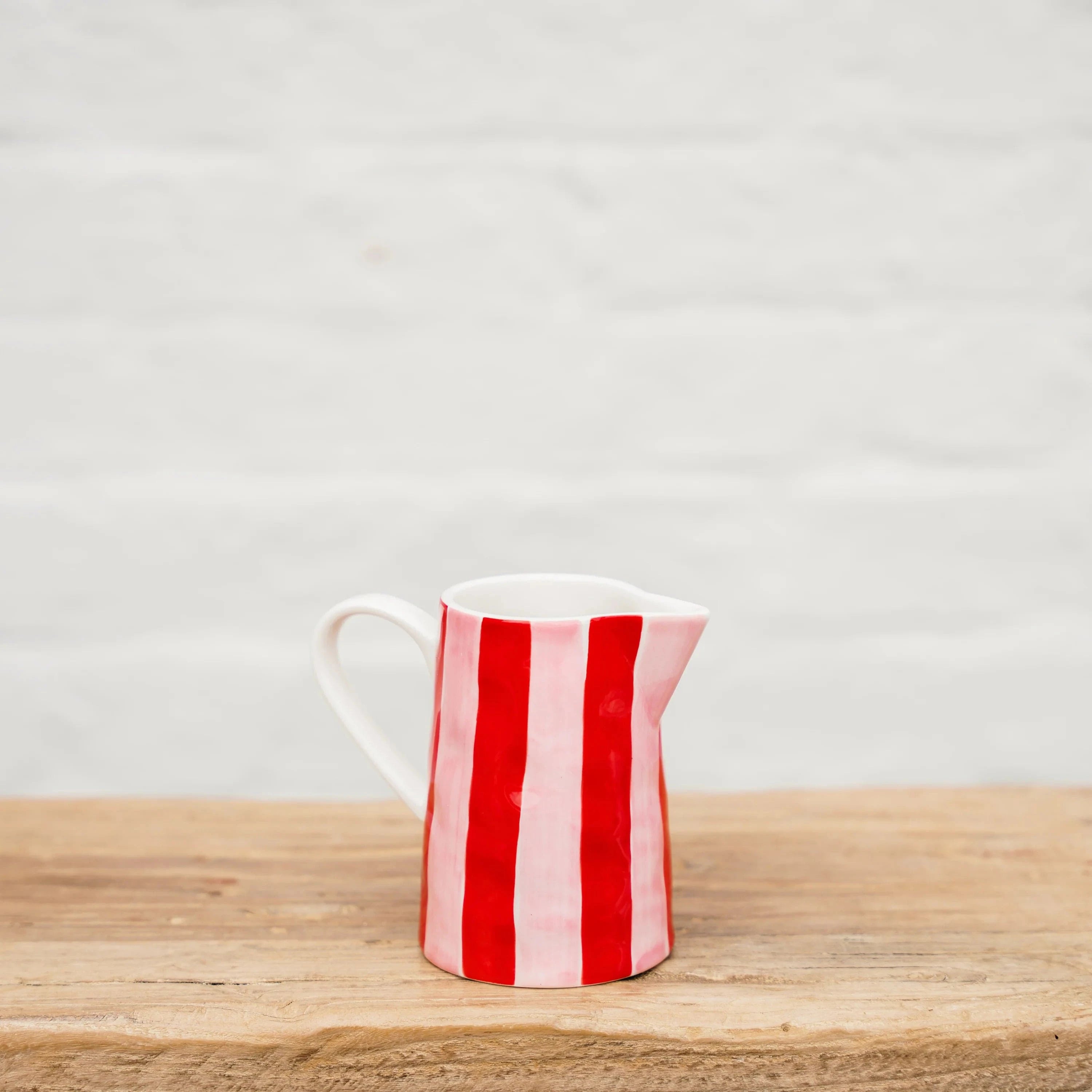 Milk Jug | Pink + Red Stripes