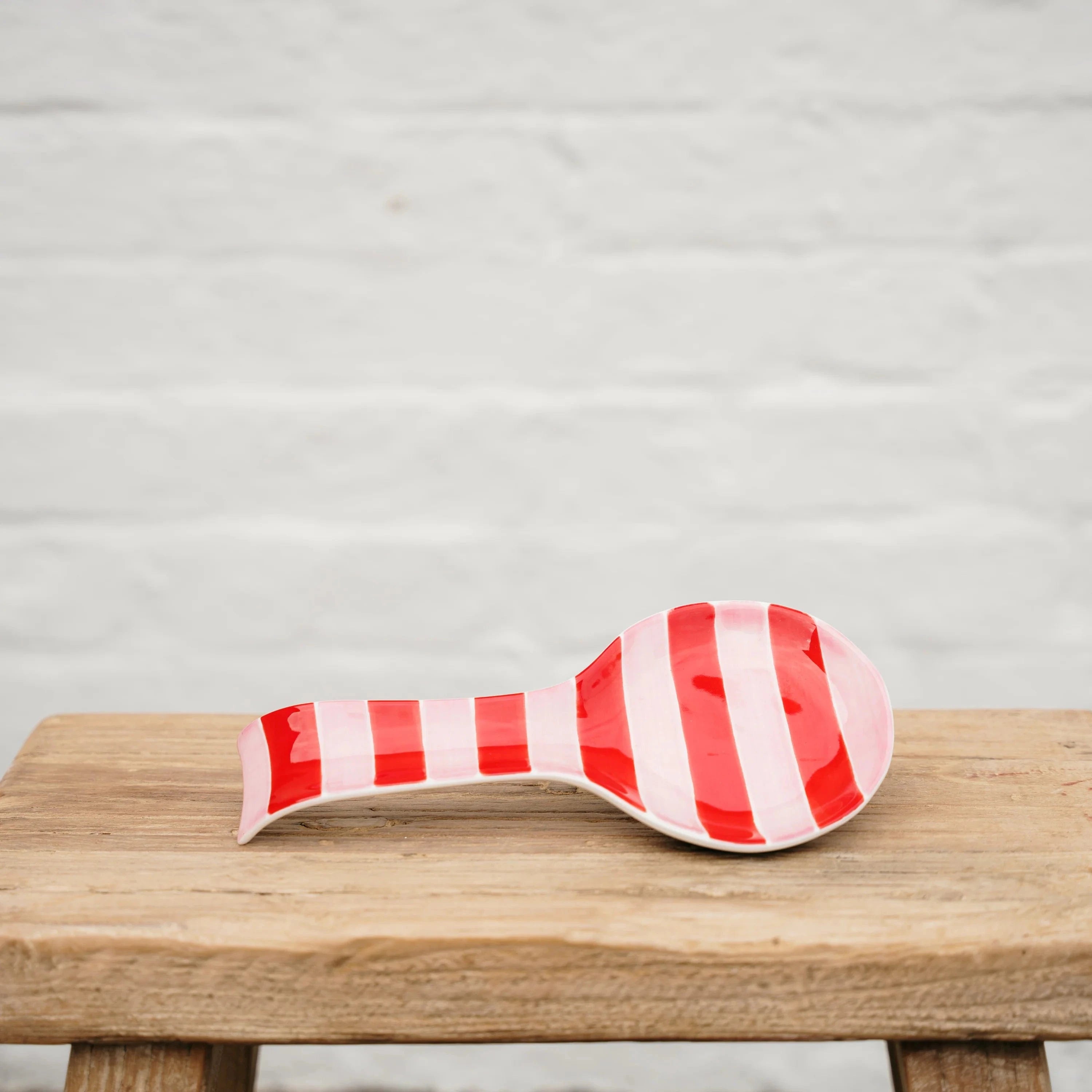 Spoon Rest | Pink + Red Stripe
