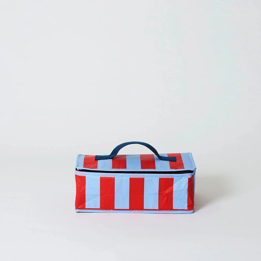 Red Blue Stripe Takeaway Bag