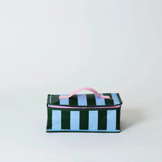 Green Blue Stripe Takeaway Bag