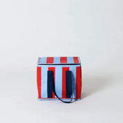 Red Blue Stripe Mini Insulated Tote