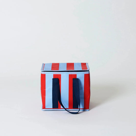 Red Blue Stripe Mini Insulated Tote