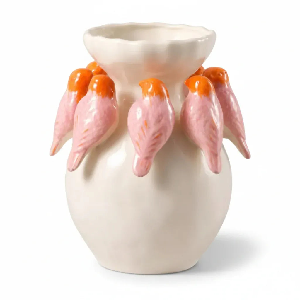 Pink + Orange Bird Vase