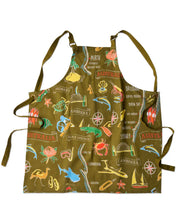Aussie Road Trip Green Canvas BBQ Apron