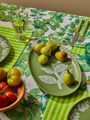 Vines Green Oval Plate