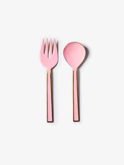 Enamel Rose Salad Servers | Set of 2