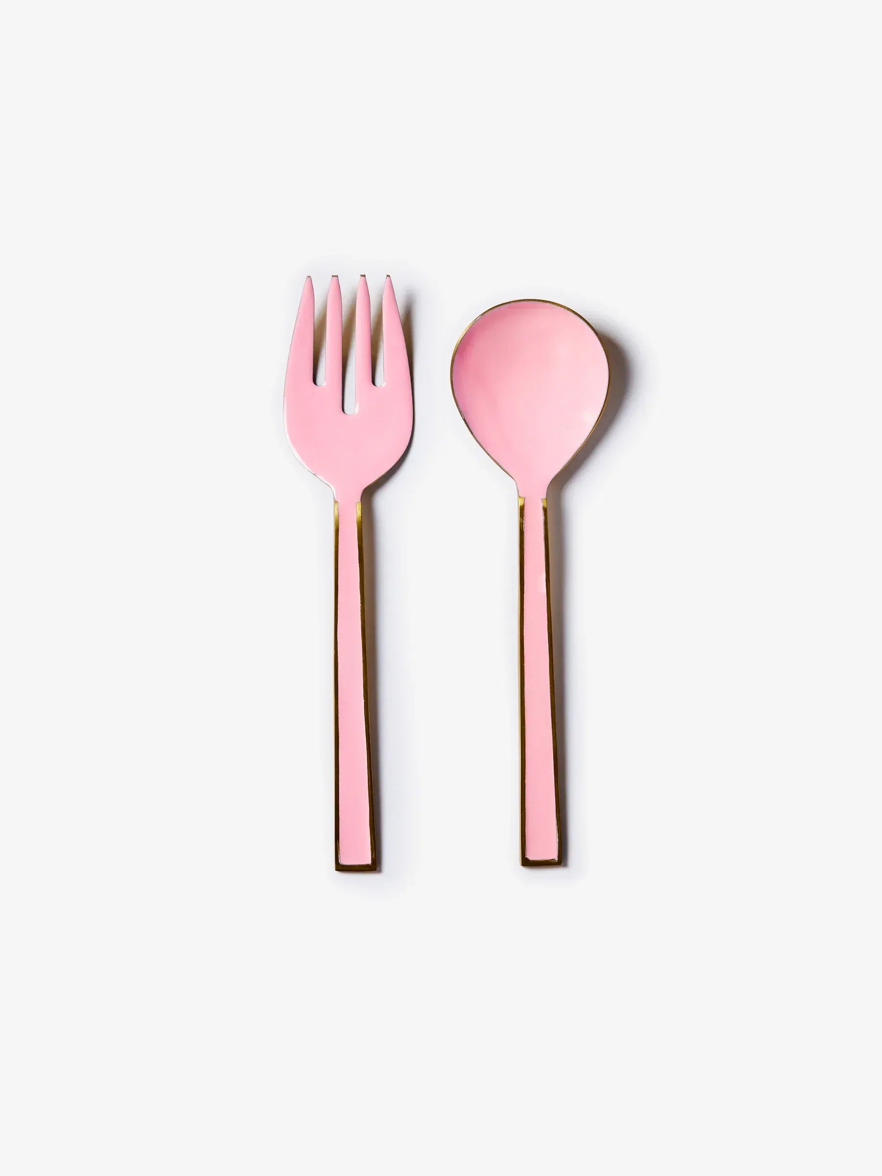 Enamel Rose Salad Servers | Set of 2