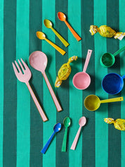 Enamel Rose Salad Servers | Set of 2