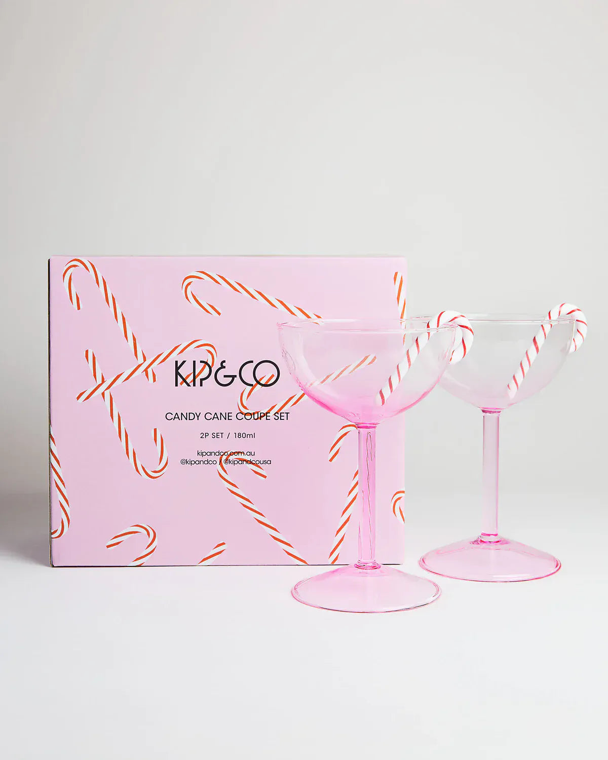 Candy Cane Coupe Glass | Set of 2